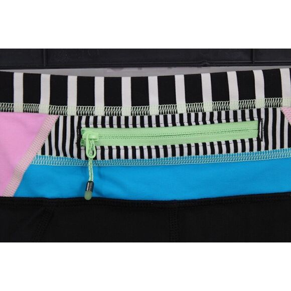 Lululemon Womens Run: Inspire Crop II Seawheeze Colorful Geometric Black 4 - Picture 5 of 7